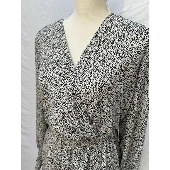 HALOGEN Animal Print Faux Wrap Dress Size Medium Career Capsule - Picture 3 of 8